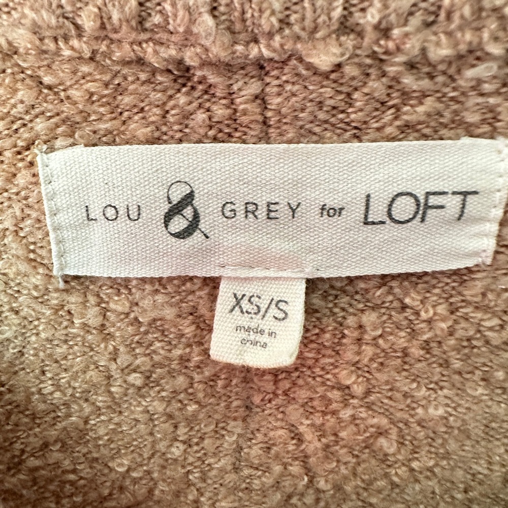 Lou & Grey for LOFT Sweater‎ Tan Textured Knit Dolman Sleeve XS/S Grandma - Picture 5 of 9